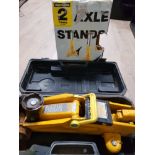 AXLE STANDS 2 TONNE PER PAIR AND A CAR JACK