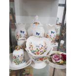 11 PIECES OF AYNSLEY CHINA MAINLY COTTAGE GARDEN PATTERNED