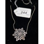 SILVER CZ PENDANT AND CHAIN