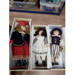 3 PORCELAIN DOLLS FROM THE LEONARDO COLLECTION