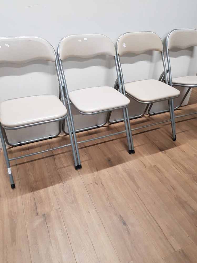 A SET OF 4 FOLDING CHAIRS