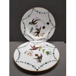 2 ANTIQUE WORCESTER HANDPAINTED PLATES G GRAINGER WITH INITIALS T B