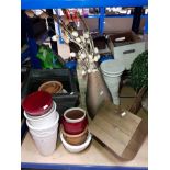 QUANTITY OF MODERN PLANT POTS AND VASES