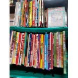 2 BOXES OF VINTAGE ANNUALS INCLUDING RUPERT THE BEAR AND FANTASTIC 4
