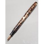 WATERMANS MARBLED PINK FOUNTAIN PEN WITH 14K GOLD NIB