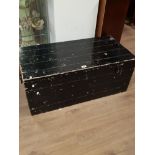 LARGE PAINTED VINTAGE TOOL BOX