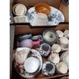 2 BOXES OF ASSORTED WARE INC ROYAL DOULTON FIGURE ETC