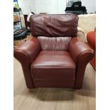 MAROON LEATHER ARMCHAIR