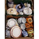2 BOXES CONTAINING SPODE TEA CHINA AND WEDGWOOD TUREEN ETC