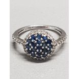 SILVER AND SAPPHIRE CZ RING SIZE M