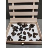 OLD RINGTONS CRATE CONTAINING SCOTTISH BRONZE EFFECT ANIMALS FROM THE BRONZE AGE COLLECTION