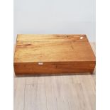 VINTAGE WOODEN TOOL CHEST WITH KEY