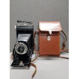 KODAK FOLDING BROWNIE IN ORIGINAL LEATHER CASE