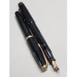 MENTMORE DIPLOMA BLACK GOLD PEN AND BLACK PARKER VICTORY FOUNTAIN PEN WITH 14CT GOLD NIB
