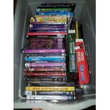 A BOX OF ASSORTED DVDS