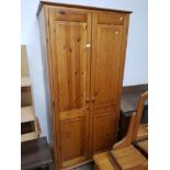 PINE DOUBLE DOOR WARDROBE