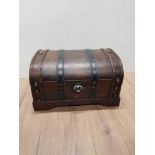 MODERN TWIN HANDLES TREASURE CHEST WITH LEATHER STRAPS