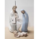 3 LLADRO NATIVITY FIGURES 4533 SAINT JOSEPH 4534 VIRGIN MARY AND 4535 BABY JESUS