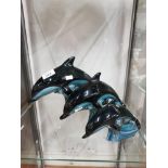 3 ASSORTED SIZED POOLE DOLPHIN ORNAMENTS