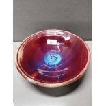 DAVID FRY NEWCASTLE STUDIO POTTERY PURPLE DISH