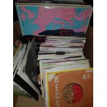 A BOX CONTAINING LP AND 45S RECORDS
