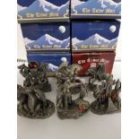 6 MYTH AND MAGIC ORNAMENTS INCLUDING THE MAJESTIC DRAGON AND THE CASTLE OF LIGHT ETC ALL WITH