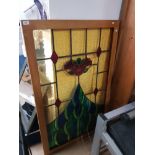 ART NOUVEAU STYLE LARGE STAINED GLASS PANEL NA