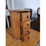 CYLINDRICAL 4 DRAWER MEXICAN PINE CHEST