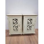 A PAIR OF MODERN MINIATURE BATHROOM CABINET