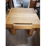 LIGHT OAK LAMP TABLE FITTED WITH SINGLE DRAWER