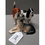 3 BESWICK DOGS INCLUDING SPRINGER SPANIEL AND ALSATIAN