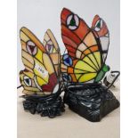 2 TIFFANY STYLE BUTTERFLY TABLE LAMPS