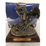 MYTH AND MAGIC ORNAMENT THE DRAGON OF DARKNESS ON STAND WITH ORIGINAL BOX