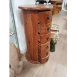 CYLINDRICAL 6 DRAWER MEXICAN PINE CHEST