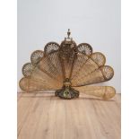 OLD BRASS PEACOCK FAN STYLE FIREPLACE