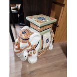 CERAMIC ELEPHANT PLANT STAND