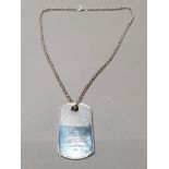 GUCCI DOG TAG ON SILVER CHAIN 925 GROSS WEIGHT 28G