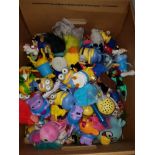A BOX OF ASSORTED MCDONALDS TOYS ETC