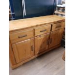 SOLID OAK 3 OVER 3 KITCHEN CUPBOARD