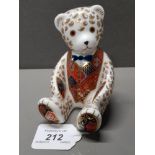 ROYAL CROWN DERBY PAPERWEIGHT TEDDY BEAR AN EXCLUSIVE FOR THE ROYAL CROWN DERBY COLLECTORS GUILD