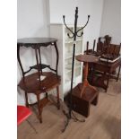 WROUGHT IRON COAT AND HAT STAND