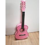 A PINK ACOUSTIC GUITAR BY MARTIN SMITH