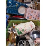 2 BOXES OF ASSORTED WARE INC MALING 18 PIECE TEA SET ETC