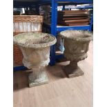 2 LARGE STONE PLANTERS