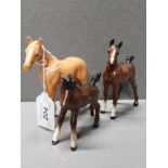 3 BESWICK FOALS