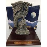 MYTH AND MAGIC ORNAMENT THE ENCHANTED DRAGON ON STAND WITH ORIGINAL BOX