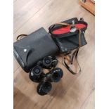 2 PAIRS OF BINOCULARS MARK SCHEFFEL AND TENTO BOTH IN CARRY CASES