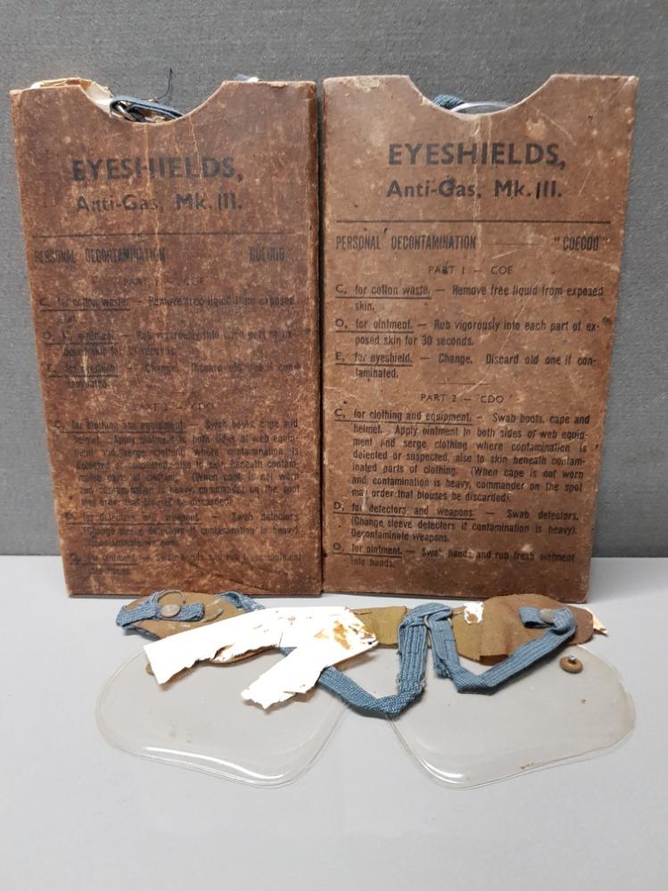 3 WW11 ANTI GAS EYESHIELDS