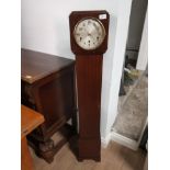 GRANDMOTHER CLOCK WITH SILVER DIAL