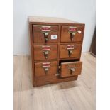 VINTAGE OAK LIBRACO 6 DRAWER CHEST